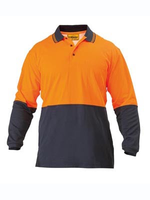 Bisley 2 Tone Hi Vis Polo Work Shirt - Long Sleeve Image