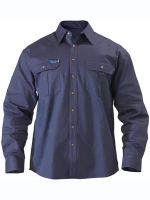 Bisley Original Cotton Mens Drill Work Shirt - Long Sleeve Image