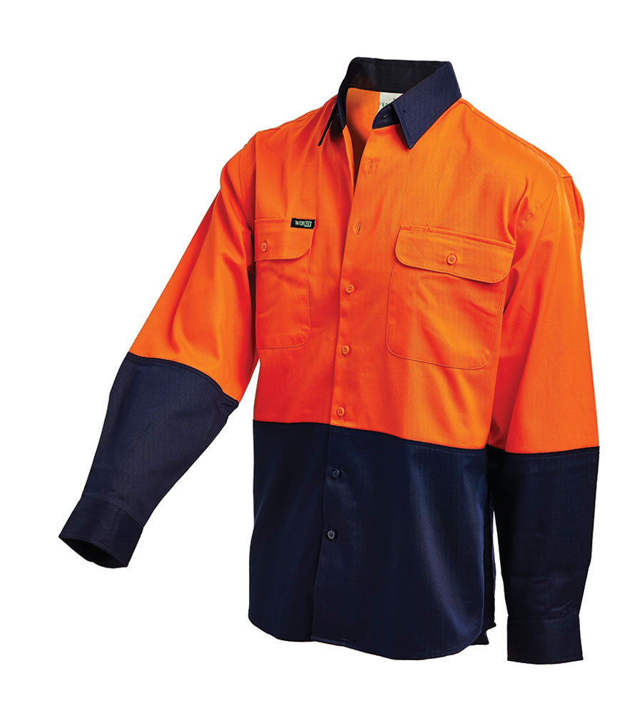 Workit Hi Vis 2-Tone Drill Shirt - Regular Weight Image