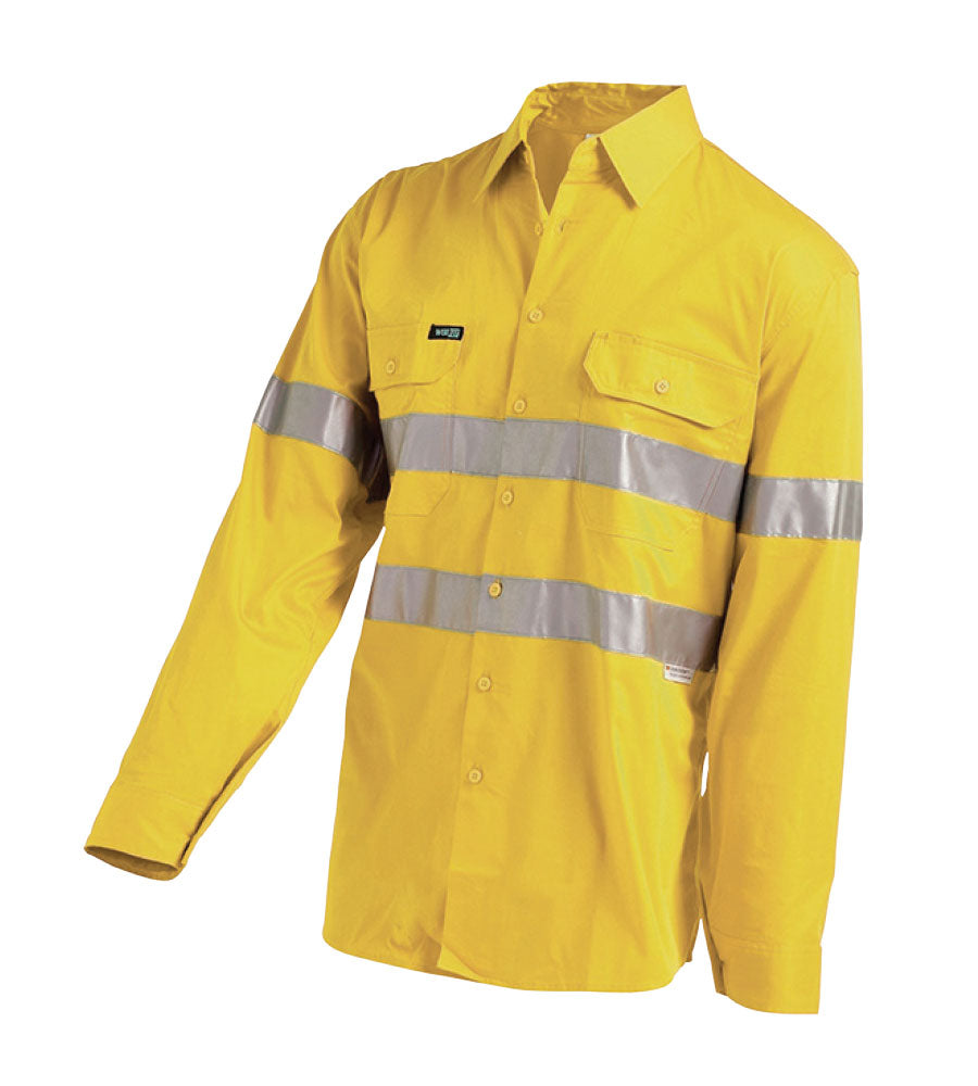 Workit Hi-Vis Lightweight Drill Shirt with 3M reflective tape - gusset cuff Image