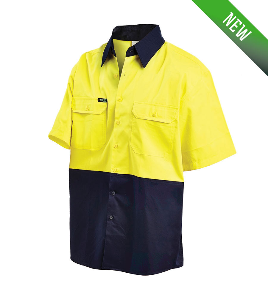 Workit Hi-Vis 2-Tone Lightweight Drill Shirt with Short Sleeves Image