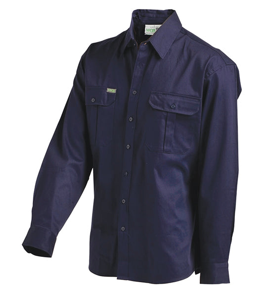 Workit Classic Navy Drill Shirt - Regular Weight, Long Sleeves Image