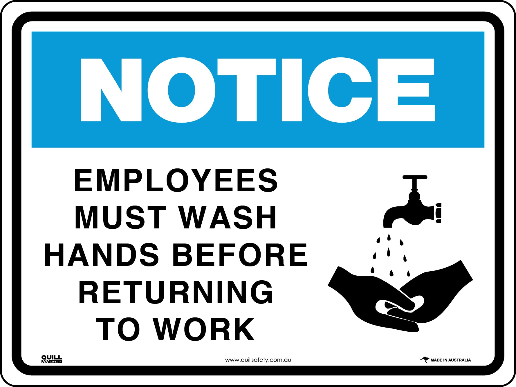 Notice Signs - Employees Must Wash Hands Before Returning To Work image
